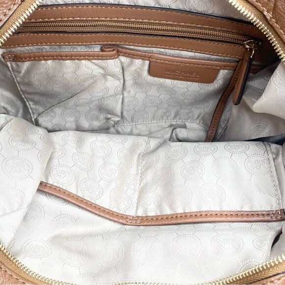 Michael Kors Bedford Belted Large Shoulder Tote Bag Pebble Leather Brown - Picture 15 of 16